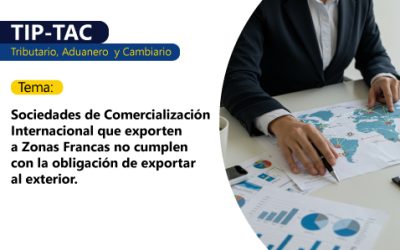 Sociedades de Comercialización Internacional que exporten a Zonas Francas no cumplen con la obligación de exportar al exterior